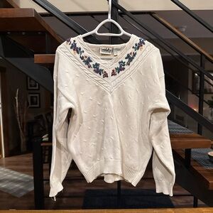 🌿 Vintage 90s Northern Reflections Floral Embroidered Sweater 🌿